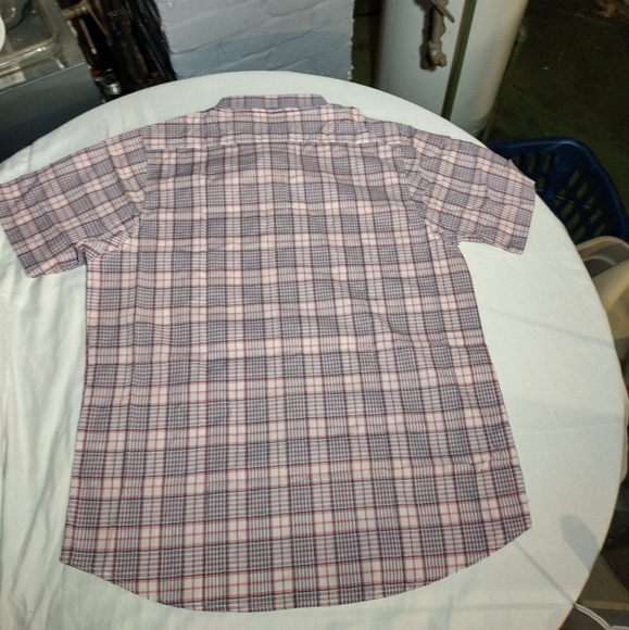 Galaxy by Harvic Pink,White, Blue Slim Fit Plaid Button Down Short Sleeve Shirt - Picture 6 of 12